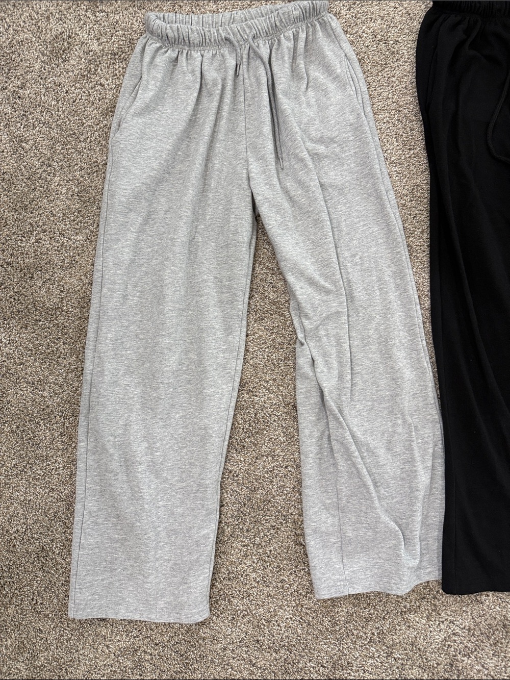 Lululemon Casual Tee and Wide-Leg Lounge Pants Set - Black, White, Heather Gray - Picture 2 of 7